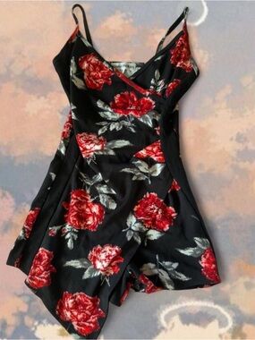 Rose Pattern Dress w/ Slit and shorts!